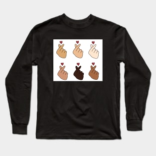 Bold Hearts in Diverse Skin Tones Long Sleeve T-Shirt